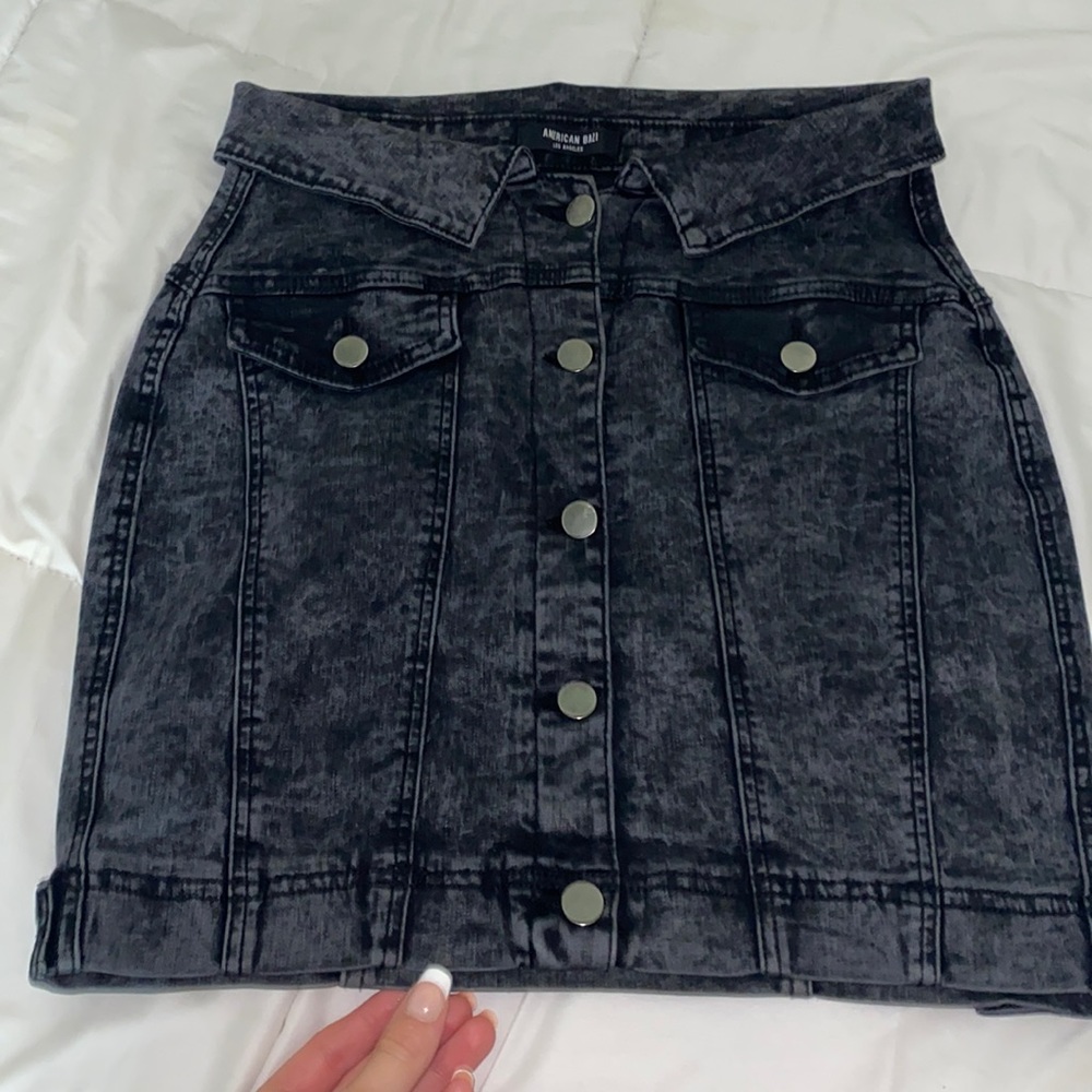 black denim skirt